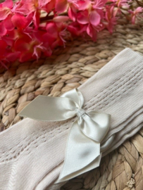 Meia Pata beige maillot met satijnen strik
