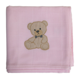 Baby Gi hydrofiele doek beertje roze