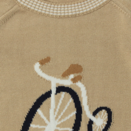 Dr. Kid sweater beige met fiets