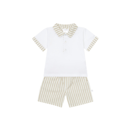 Deolinda setje wit/beige streep