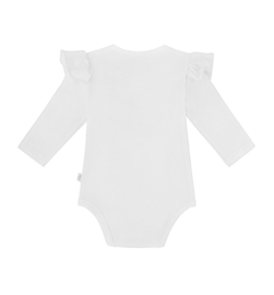 Ewa body met ruffle lange mouw wit