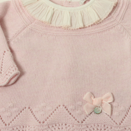 Dr. Kid 2-delig setje roze met ruffle kraag (newborn)
