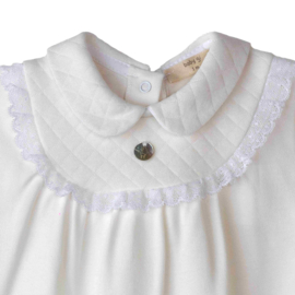 Baby Gi newborn pakje off white kanten mouwtjes + kraag.