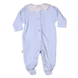 Baby Gi newborn pakje blauw met witte kraag (velours)