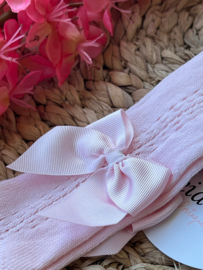 Meia Pata babyroze maillot met satijnen strik