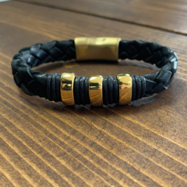 Gold and black armband set