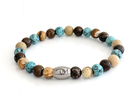 Grey, Sand, Dark Brown & Turquoise 3 colors set