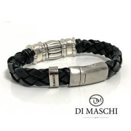 Lusso Black leren armband