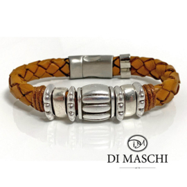 Lusso Cognac leren armband