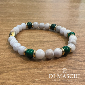 Witte met Gucci groen 8mm  armband