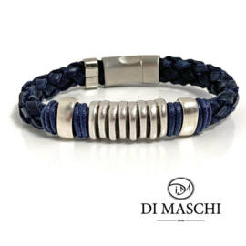 Lusso blue leren armband B