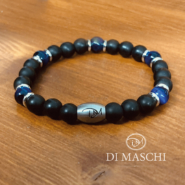 Argento mat Onyx & Tiger Eye Blue