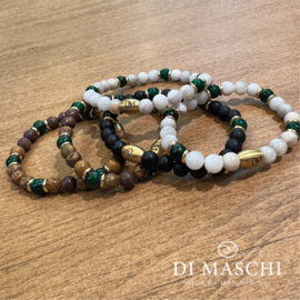 Witte met Gucci groen 8mm  armband