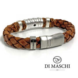 Lusso kastanje leren armband B
