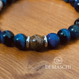 Tiger eye Blue & Brown armband