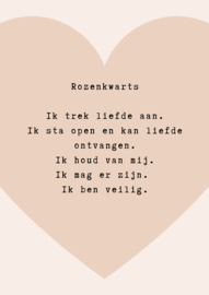 Rozenkwarts aan Seleniet stokje