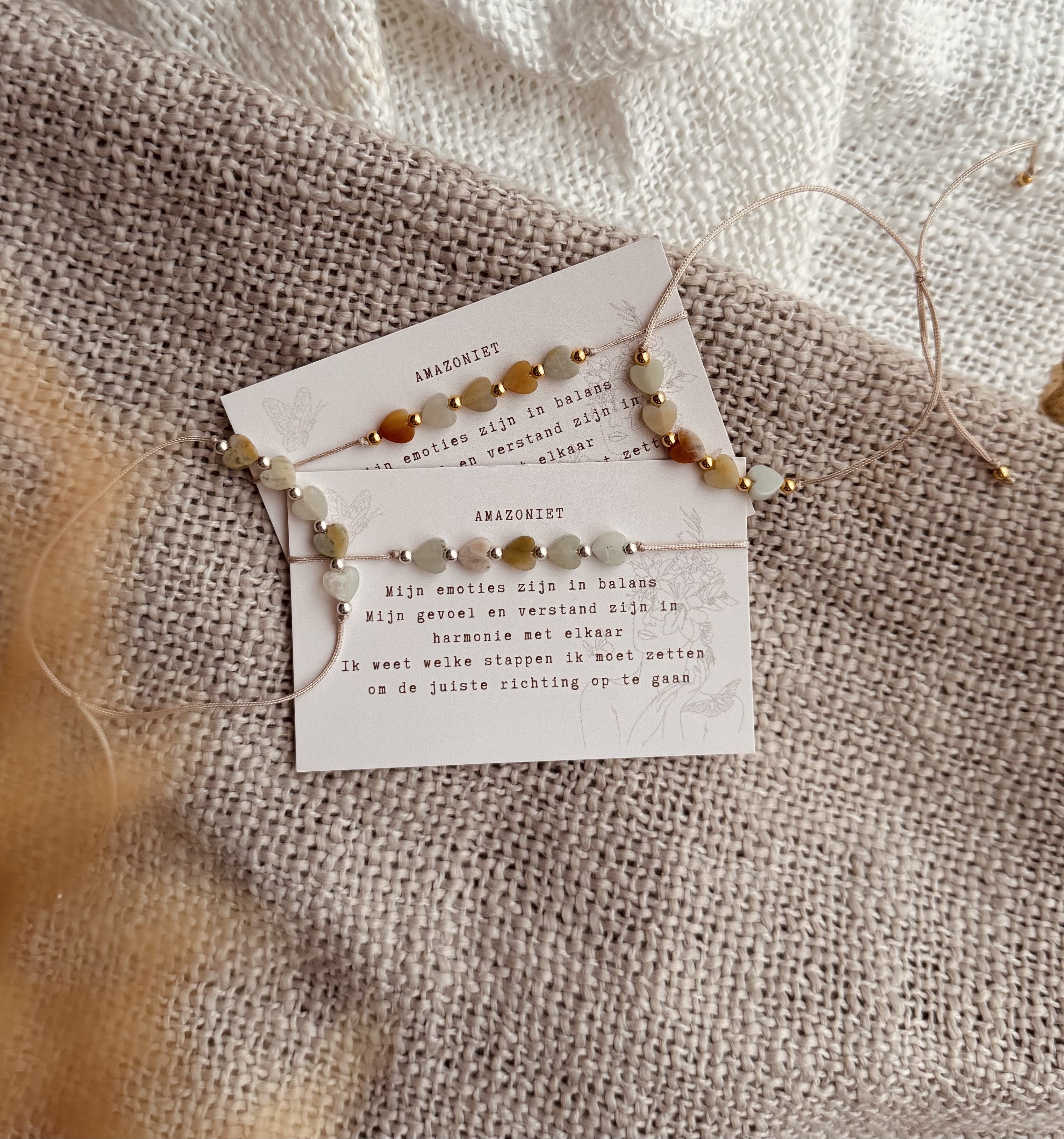 Amazoniet Hartjes Armbandje