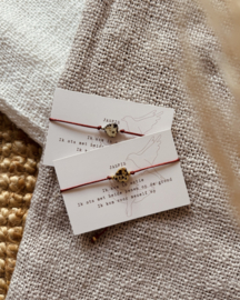 Dalmatiër Jaspis hartje op satijnkoord - Roest