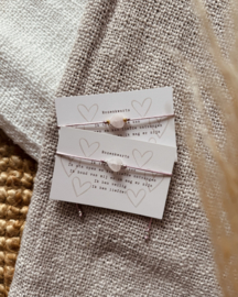 Rozenkwarts hartje op satijnkoord - Mauve