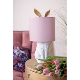 Tafellamp Konijn Ø 20x43 cm Wit Roze Kunststof Bureaulamp