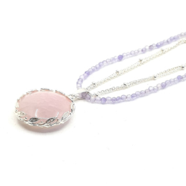 Zilveren collier met draak agaat.