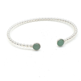 Zilveren armband met jade.