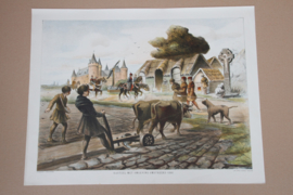 Kasteel met omgeving omstreeks 1300