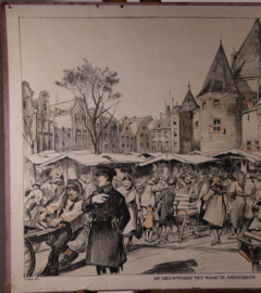 De Nieuwmarkt met Waag  te Amsterdam