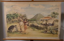Arubaans Koenoekoehuis met de Hooiberg