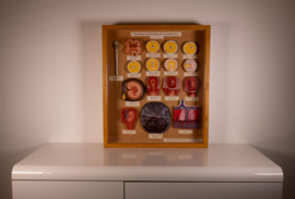 Vintage oude school vitrine kast  - Zwangerschap 2   .