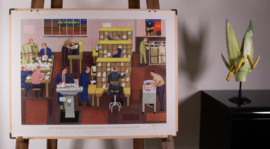 Het werk vd expeditieafdeling van een postkantoor
