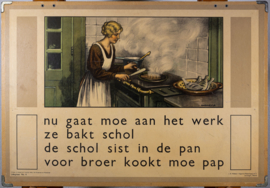Nu gaat moe aan het werk. Bijna raken ze onder een wagen. 2 Zijdig
