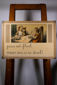 Guus eet flink. Maar Ans is zo druk.