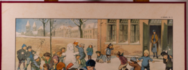 Op de speelplaats in de winter