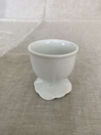 Eierdop Hutschenreuther, wit met golfrand