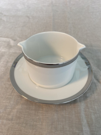 Schalen en saucière Thomas, grijs met zilveren rand