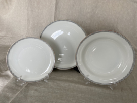 Bordenset Winterling, gouden rand met boogmotief