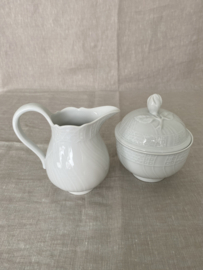 Melkkannetje en suikerpot met deksel Hutschenreuther, Form Dresden