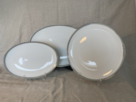 Schalenset Thomas, grijs met zilveren rand