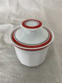 Melkkannetje en suikerpot Mitterteich, roodzwarte rand