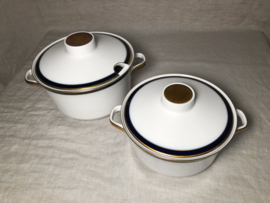 Terrines Hutschenreuther, kobaltblauw met goud