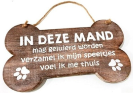 Houten bord In deze deze mand