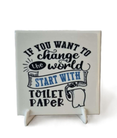 Grappige toilet tegel incl houder If you want to