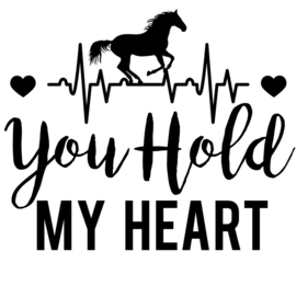 Sticker You hold my heart - paard - hartslag