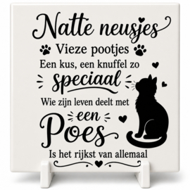 Decoratieve Tegel – “Natte neusjes zwart - wit
