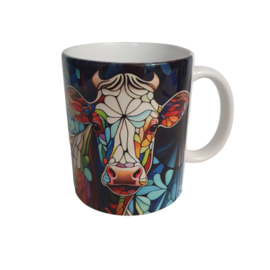 Beker Koe - Cow - Boerderij - Stained glass - Verjaardag geschenk- Mug - Moederdag - Vaderdag - Boer - Boerin