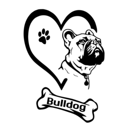 Auto - raam sticker Franse bulldog
