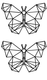 Muur - raam sticker - Geometrische vlinder - butterfly - Decoratief - 2 stuks