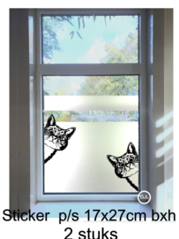 Grappige raamsticker Gluur katten