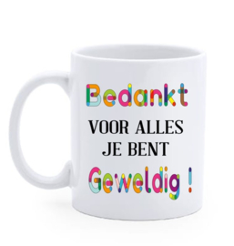 Bedrukte beker / mok Bedankt voor alles - collega - afscheid werknemer